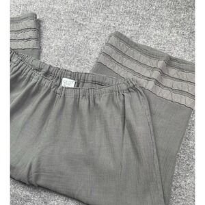 Oh My Gauze Pants Cropped Women's 3 Wide Leg Pull On Gray